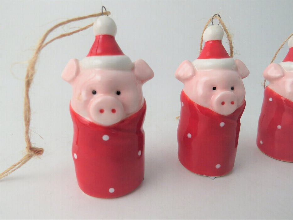 Pigs in Blankets! Ceramic Hanging Christmas Tree Decorations - Set of 3