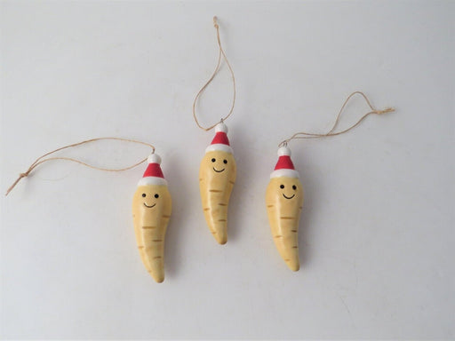 Parsnips! Ceramic Hanging Christmas Tree Decorations - Set of 3
