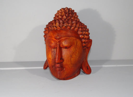 Carved Wooden Buddha Head