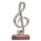 Treble Clef Sculpture on a wooden plinth - Music Ornament