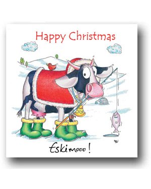 Cow Christmas Card - Eskimoo!