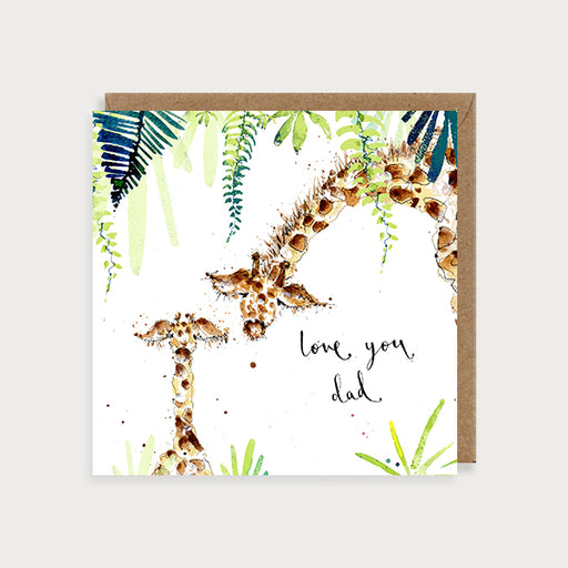 Dad Card - love you dad Giraffe card, Louise Mulgrew