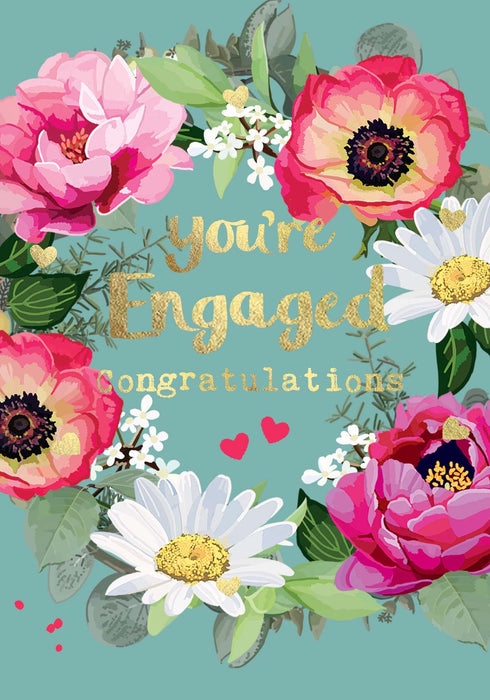 You're Engaged congratulations Card - Gold Foil Detail, Sarah Kelleher