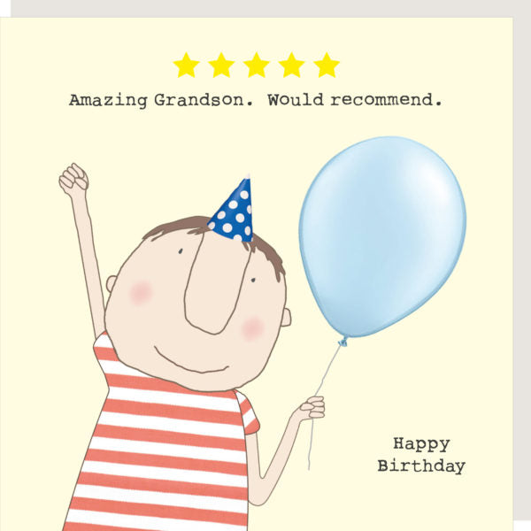5 Star Grandson - Rosie Made A Thing Greeting Card