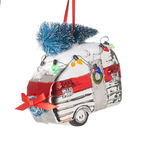 Caravan Glass Christmas Bauble