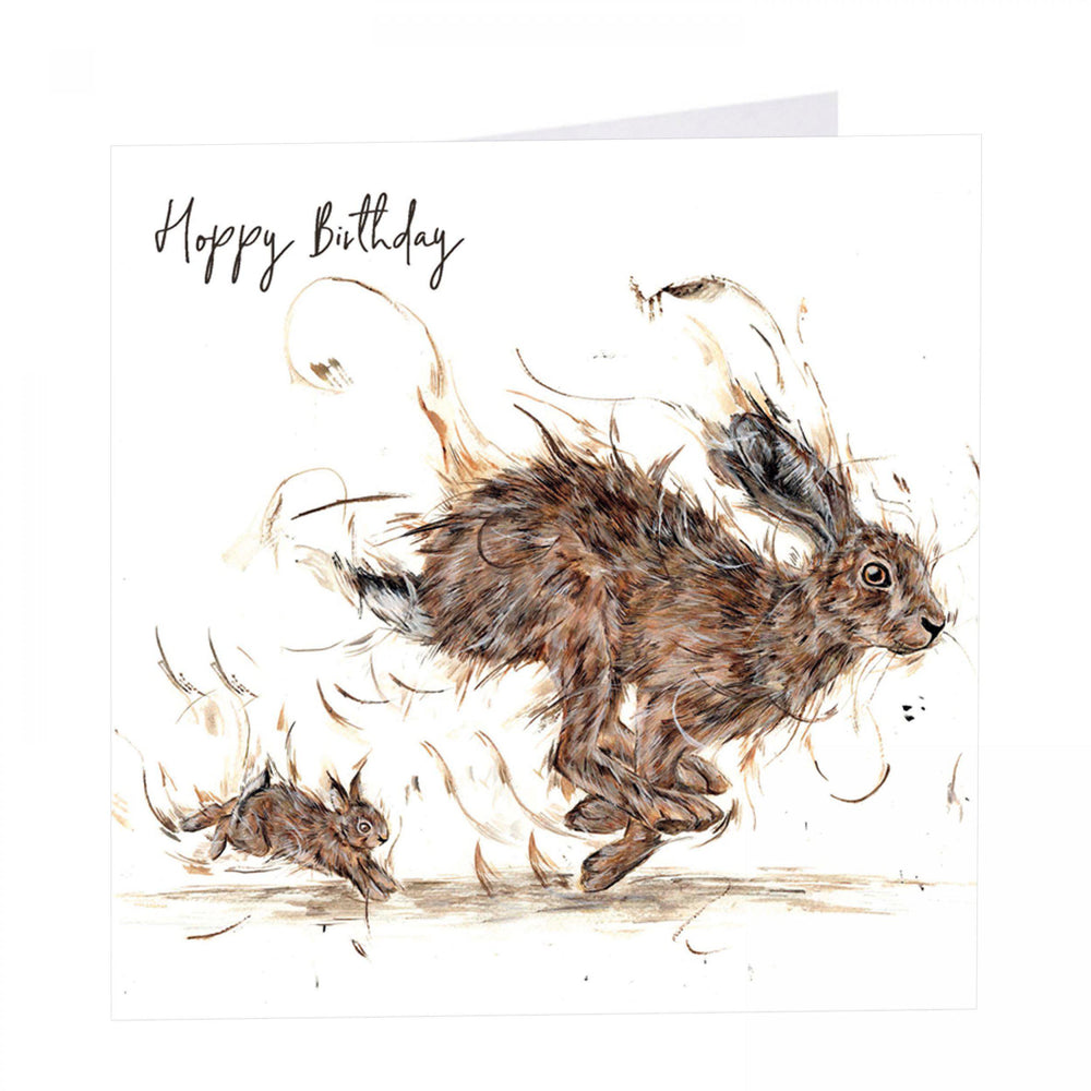 Happy Birthday - Hippity Hoppity Hare Card - Art Beat