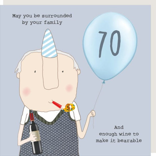 Mans 70th Card - May you be surrounded by your family - Rosie Made A Thing Greeting Card