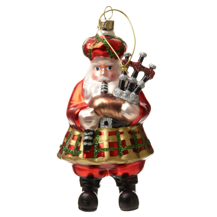 Santa With Bagpipes Bauble