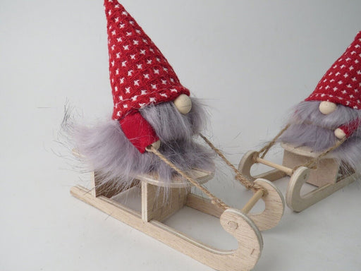 Christmas Sledge Gonk, Cute Standing Gnome Decoration