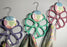 Set of Three Flower Scarf Hangers Lilac / Mint / Pink