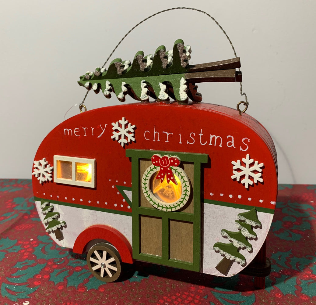 Christmas Caravan - Light up Decoration with Tree