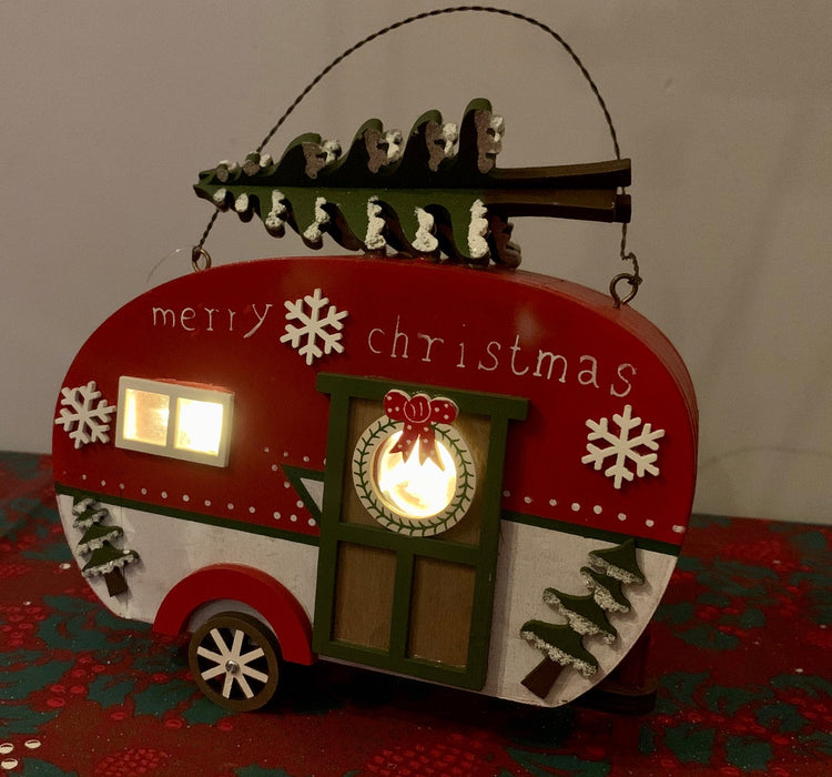 Christmas Caravan - Light up Decoration with Tree