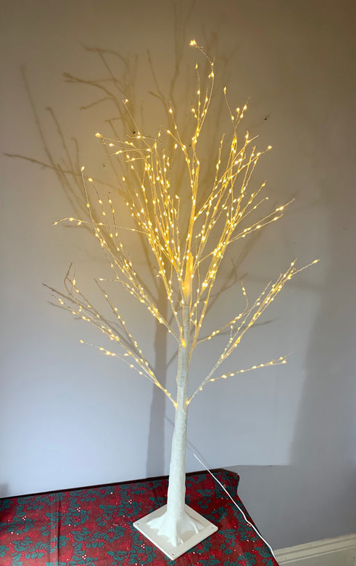 Light Up LED White Glitter Christmas Tree 120cm