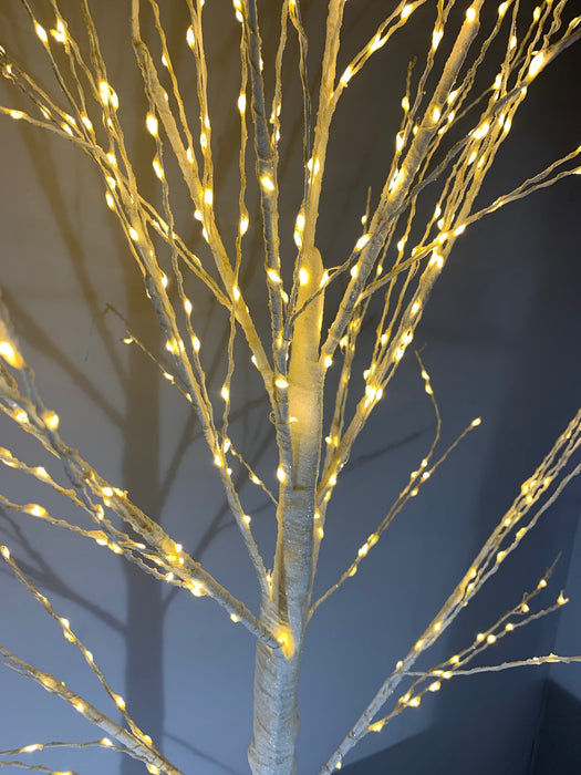 Light Up LED White Glitter Christmas Tree 120cm