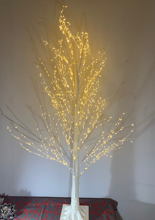 Light Up LED White Glitter Christmas Tree 180cm