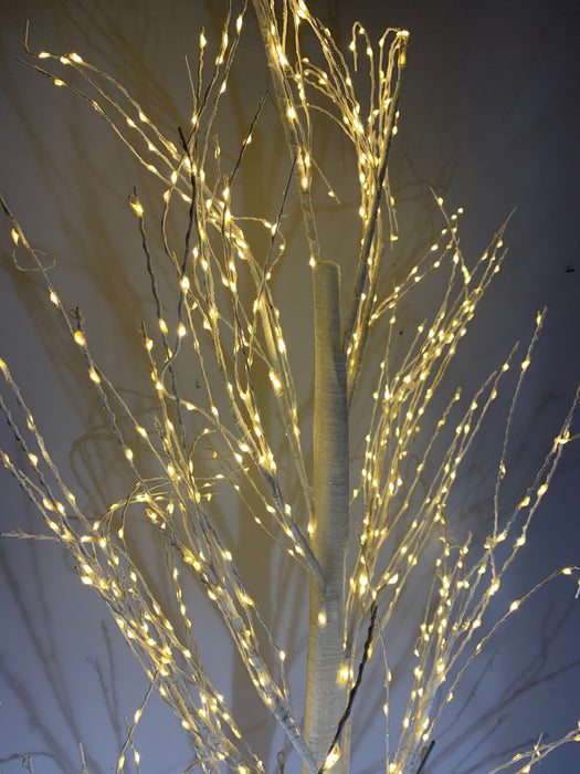 Light Up LED White Glitter Christmas Tree 160cm