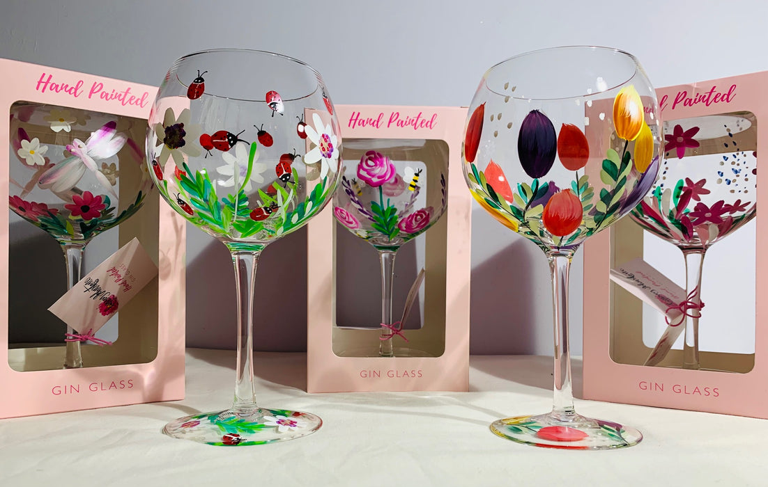 Hand Painted Gin Glass - Tulip