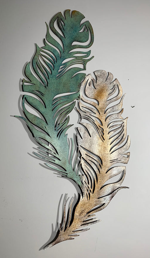 Jade Feather Metal Wall Art