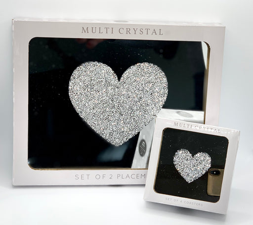 Mirror Placemats and Coasters - Crystal Heart