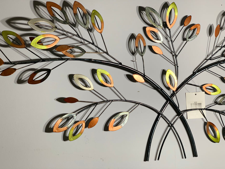 Double Laurel Branch Metal Wall Art