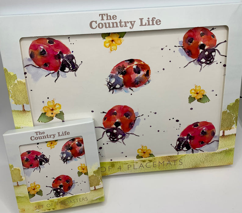 Ladybird Placemats and Coasters - The Country Life - Set of 4 Leonardo Collection