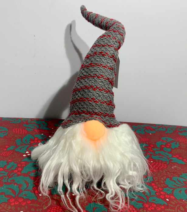 Light up Christmas Gonk Grey Stripey Hat - Three Sizes