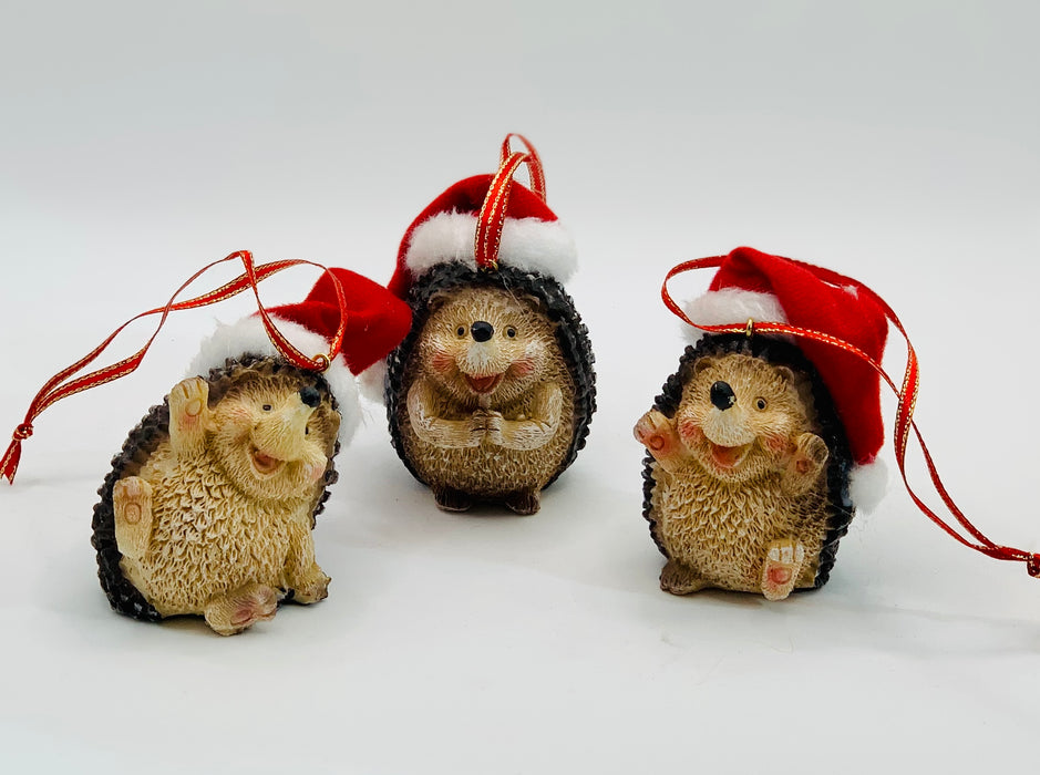 Hanging Hedgehog Christmas Tree Decorations