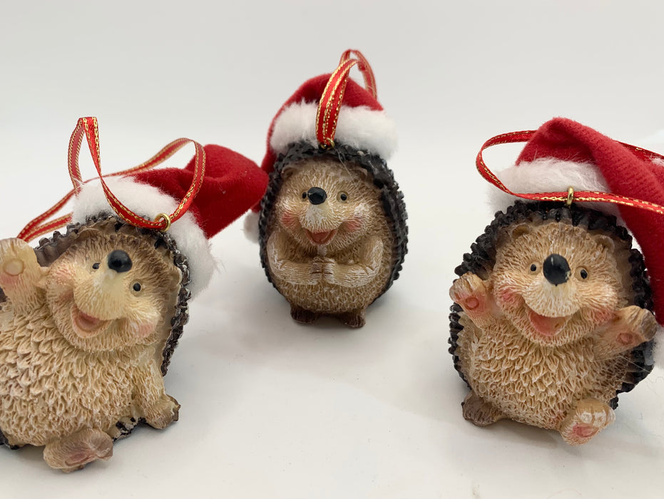 Hanging Hedgehog Christmas Tree Decorations
