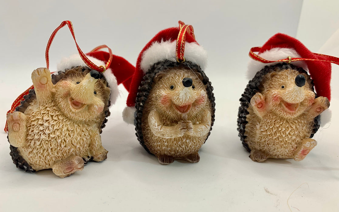 Hanging Hedgehog Christmas Tree Decorations