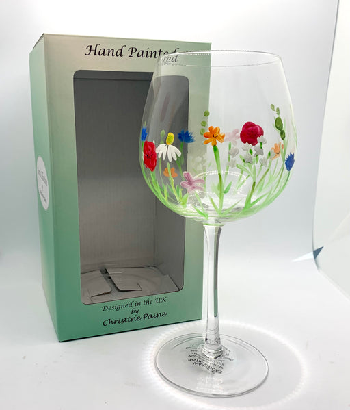 Hand Painted Gin Glass - Meadow - Christine Paine