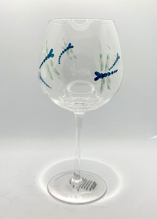 Hand Painted Gin Glass - Dragonfly - Christine Paine