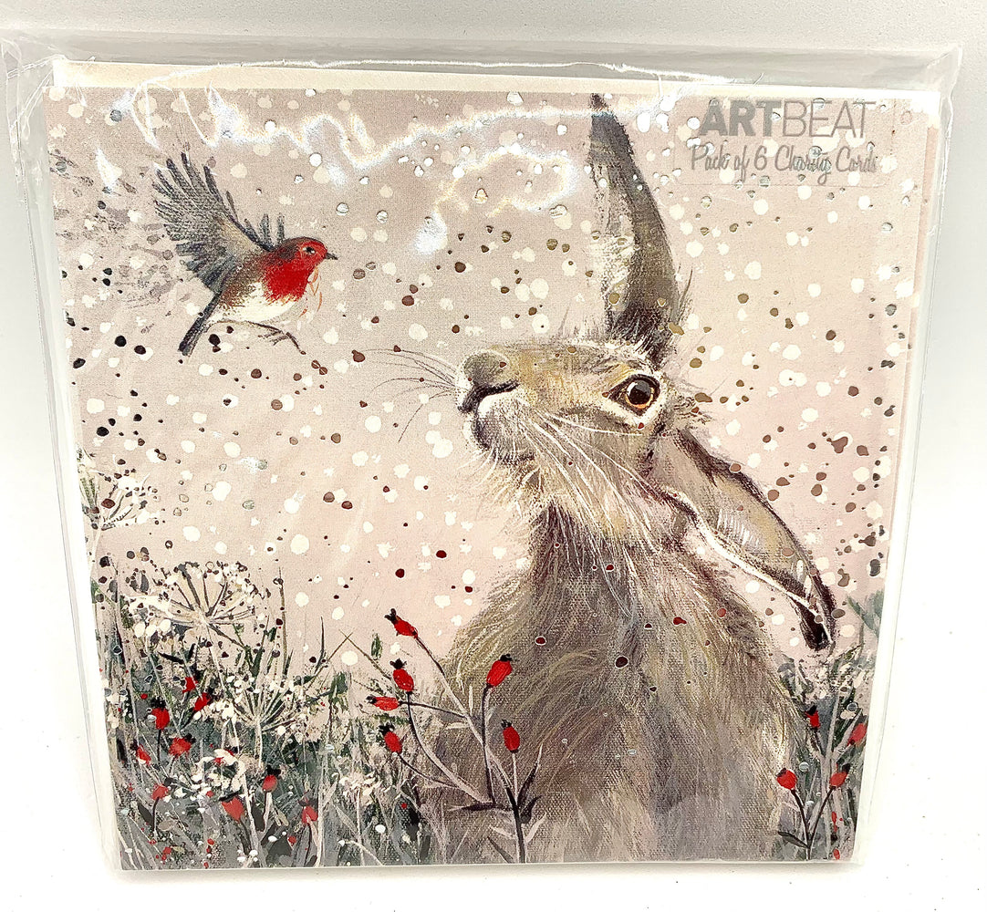 Hare Christmas Cards - Christmas Whispers - Pack of 6