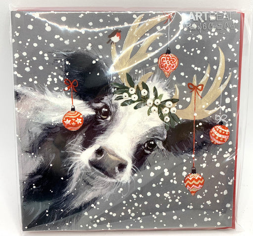 Cow Christmas Cards - Baubles - Pack of 6