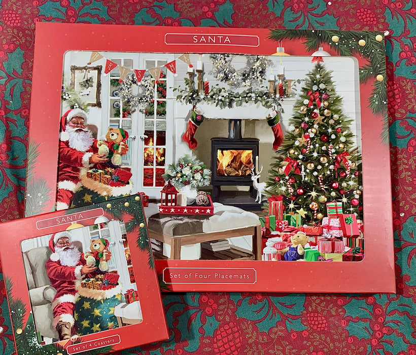 Santa Placemats and Coasters - Set of 4