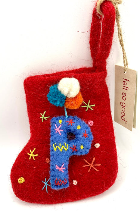 Funky Felt Mini Alphabet Christmas Stockings - Felt So Good