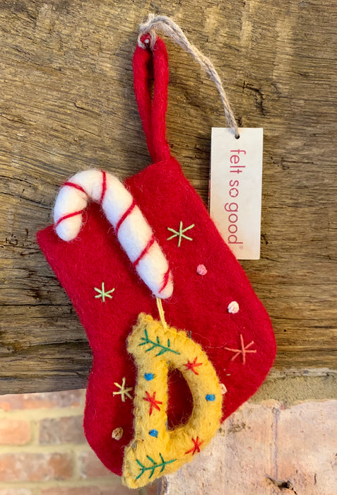 Funky Felt Mini Alphabet Christmas Stockings - Felt So Good