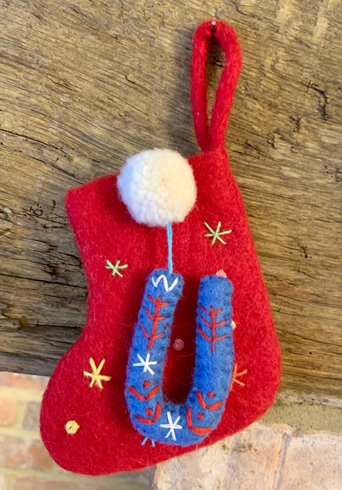 Funky Felt Mini Alphabet Christmas Stockings - Felt So Good