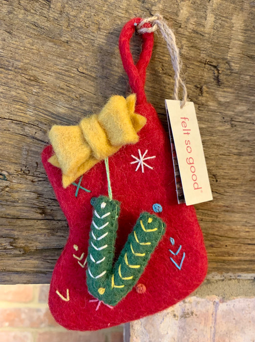 Funky Felt Mini Alphabet Christmas Stockings - Felt So Good