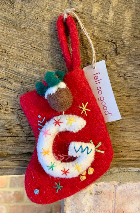 Funky Felt Mini Alphabet Christmas Stockings - Felt So Good
