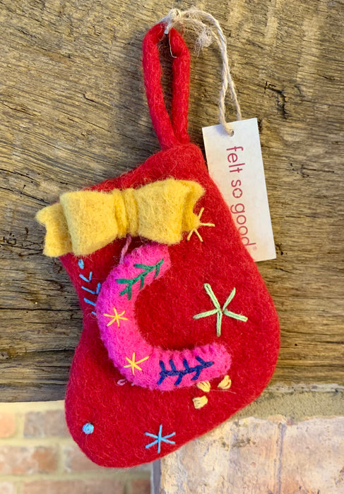 Funky Felt Mini Alphabet Christmas Stockings - Felt So Good