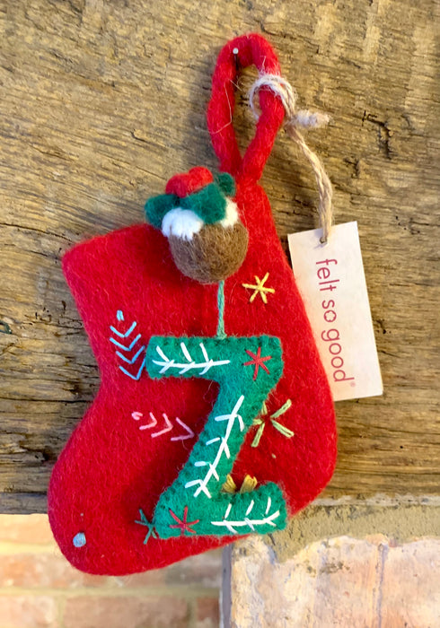 Funky Felt Mini Alphabet Christmas Stockings - Felt So Good