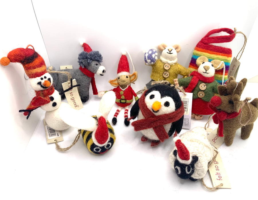 Hanging Felt Christmas Tree Decoration - Rudolph the Reindeer - Felt So Good