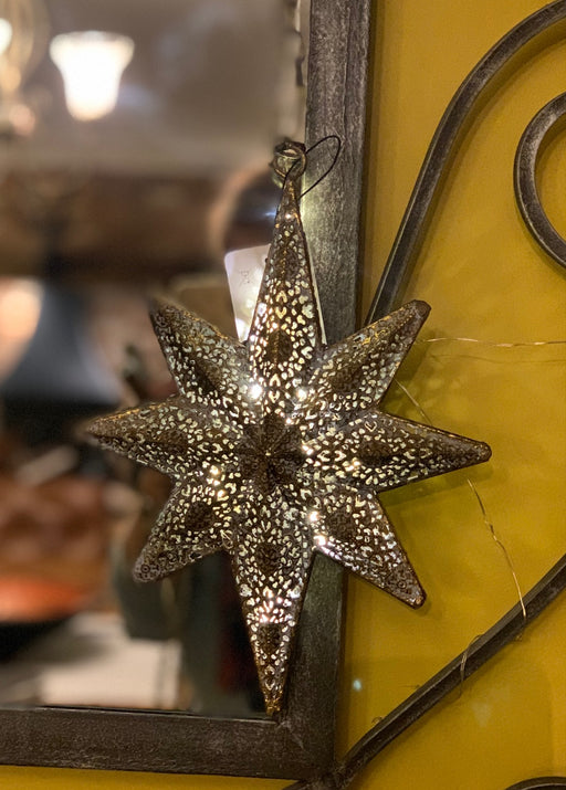 Light up Star Bauble - Moroccan Style Antique Bronze - 3 Sizes