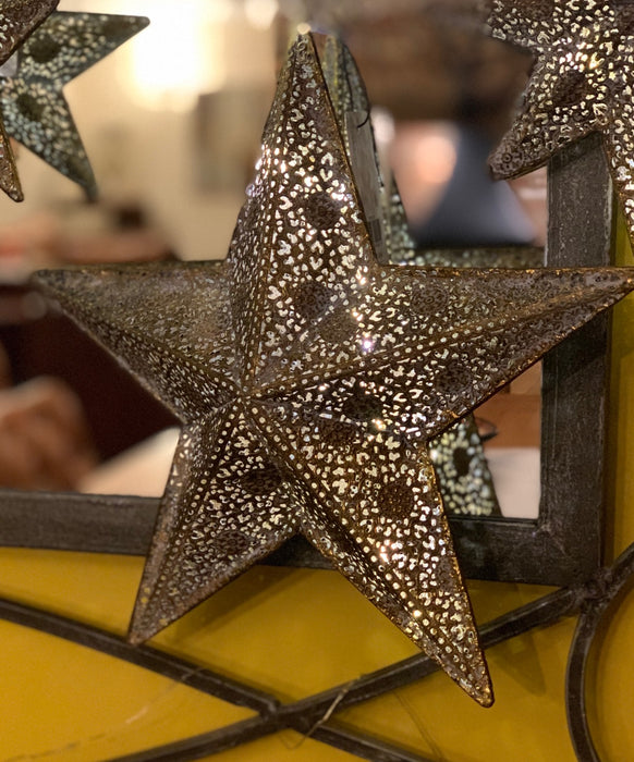 Light up Star Bauble - Moroccan Style Antique Bronze - 3 Sizes