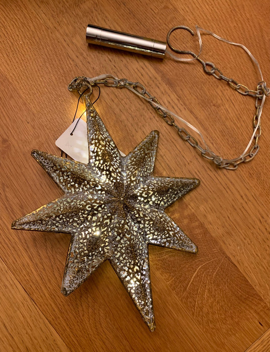 Light up Star Bauble - Moroccan Style Antique Bronze - 3 Sizes