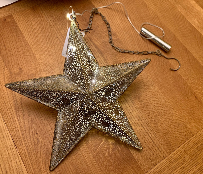 Light up Star Bauble - Moroccan Style Antique Bronze - 3 Sizes