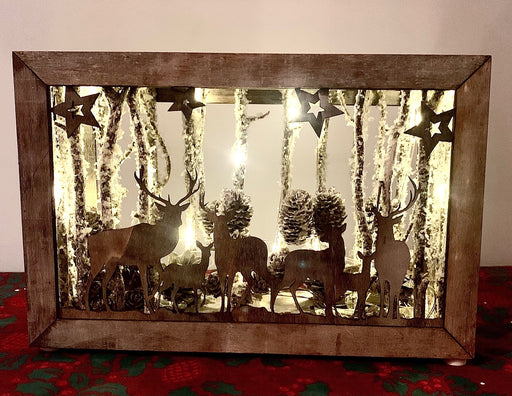 Festive Woodland Scene Light Up Display