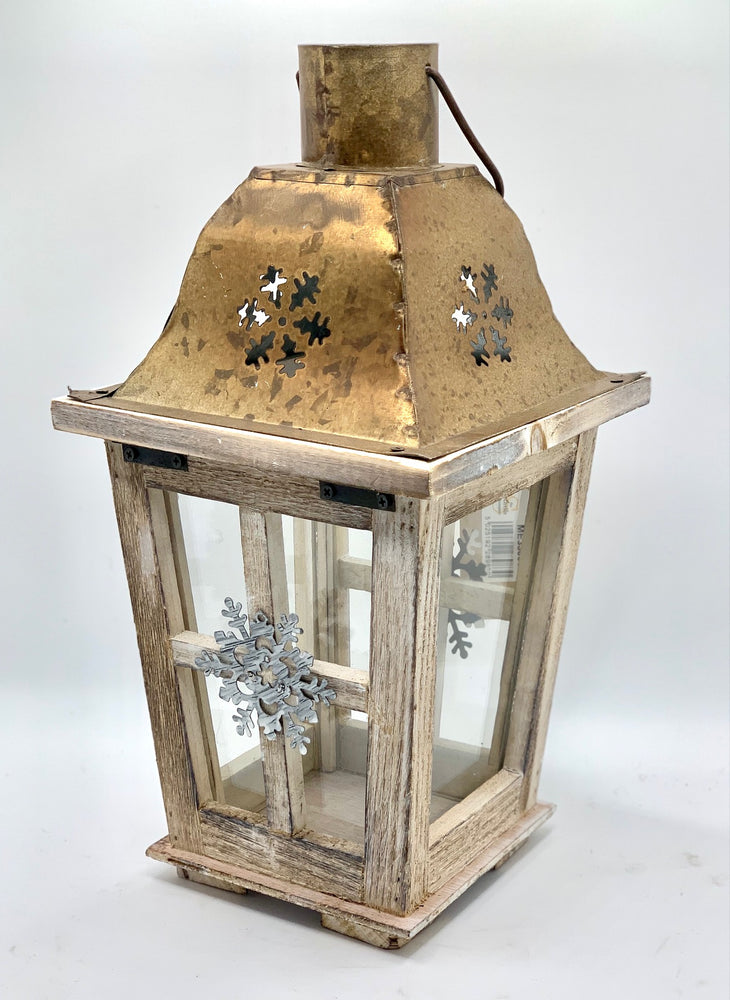 Wooden Christmas Snowflake Traditional Lantern