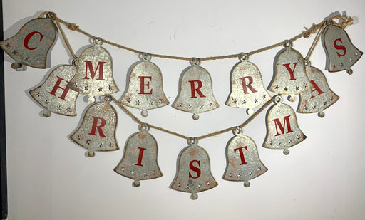 Metal Merry Christmas Bunting Cream /Red