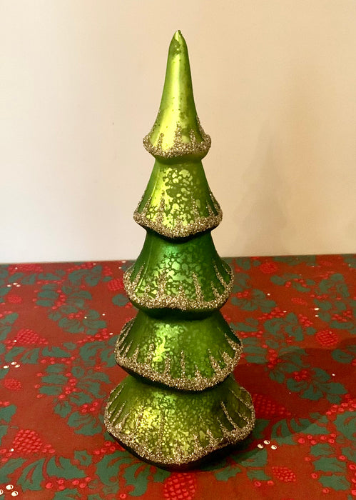Peacock Light Up Glass Christmas Trees - 2 Colours